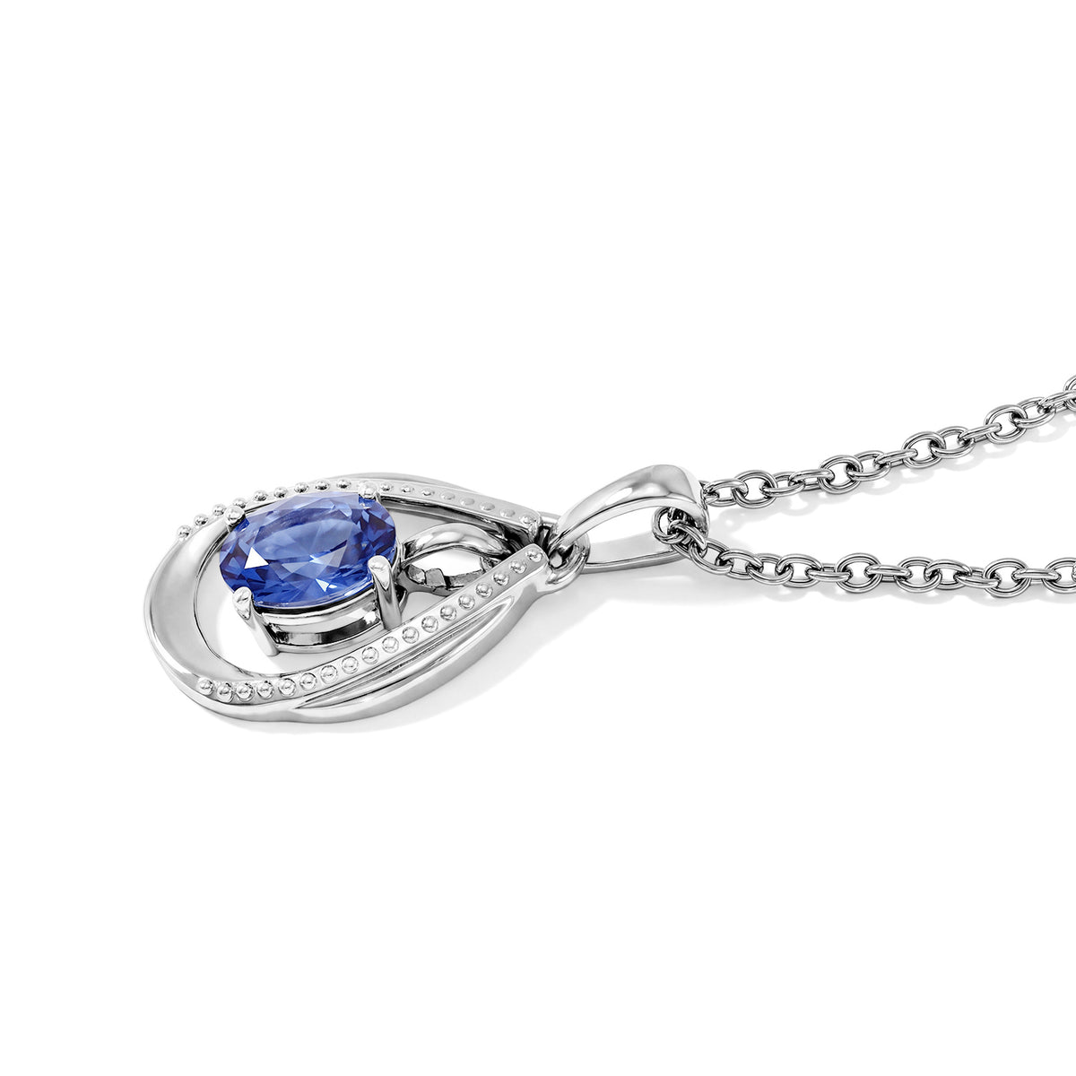 D'Joy Farbwechsel Fluorit Anhänger mit Kette, (9-14 Werktage Lieferzeit) ca. 50 cm 925 Silber Platiniert und Edelstahl Platiniert ca. 1.04 ct
