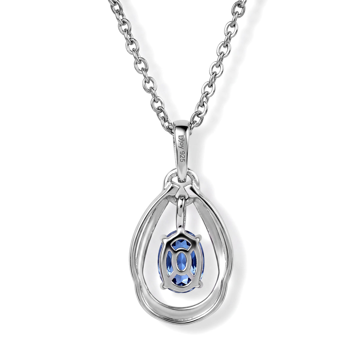 D'Joy Farbwechsel Fluorit Anhänger mit Kette, (9-14 Werktage Lieferzeit) ca. 50 cm 925 Silber Platiniert und Edelstahl Platiniert ca. 1.04 ct