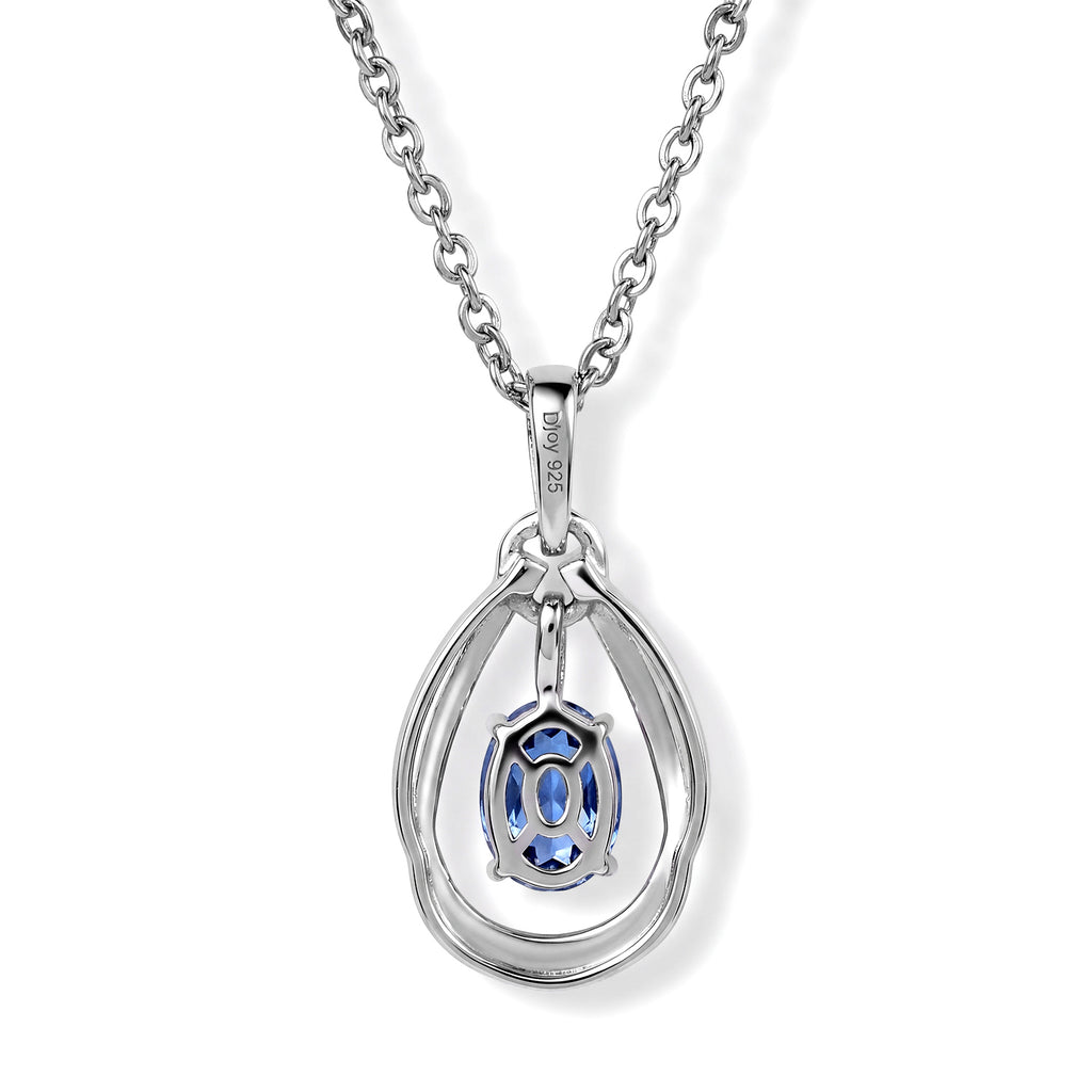D'Joy Farbwechsel Fluorit Anhänger mit Kette, (9-14 Werktage Lieferzeit) ca. 50 cm 925 Silber Platiniert und Edelstahl Platiniert ca. 1.04 ct