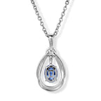 D'Joy Farbwechsel Fluorit Anhänger mit Kette, (9-14 Werktage Lieferzeit) ca. 50 cm 925 Silber Platiniert und Edelstahl Platiniert ca. 1.04 ct
