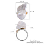 Weißer Barockperlen und weißer Süßwasserperlen Ring und Ohrringe