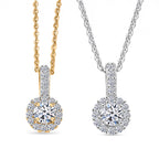 LUXURIANT 2er-Set SI-GH Labor Diamant Anhänger mit 50cm Kette