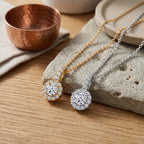 LUXURIANT 2er-Set SI-GH Labor Diamant Anhänger mit 50cm Kette