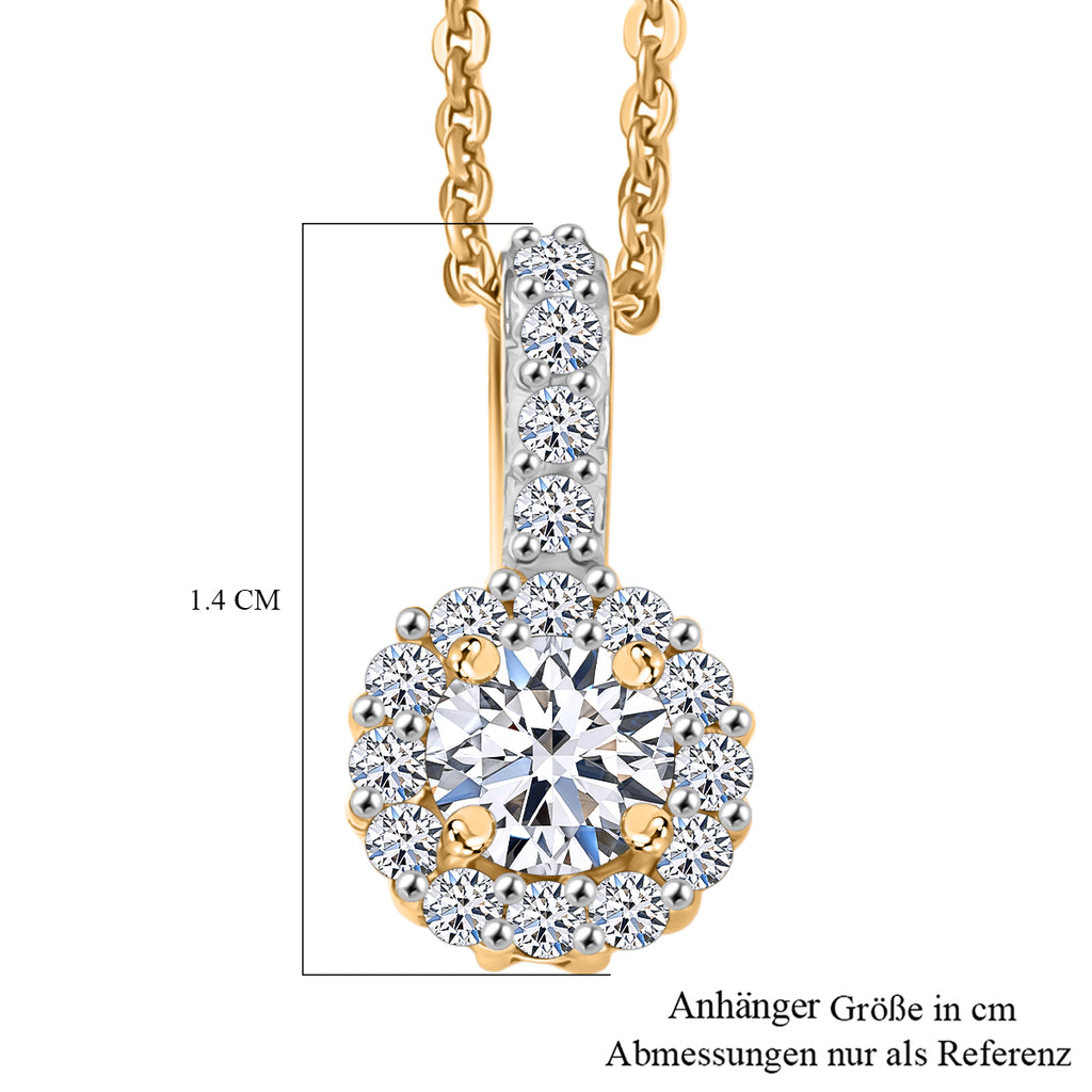 LUXURIANT 2er-Set SI-GH Labor Diamant Anhänger mit 50cm Kette