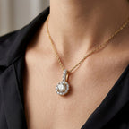 LUXURIANT 2er-Set SI-GH Labor Diamant Anhänger mit 50cm Kette