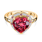 D'Joy Labor Padparadscha Saphir , rosa Saphir und Moissanit Ring und Anhänger mit 50cm Kette