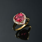 D'Joy Labor Padparadscha Saphir , rosa Saphir und Moissanit Ring und Anhänger mit 50cm Kette