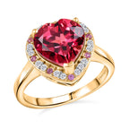 D'Joy Labor Padparadscha Saphir , rosa Saphir und Moissanit Ring und Anhänger mit 50cm Kette
