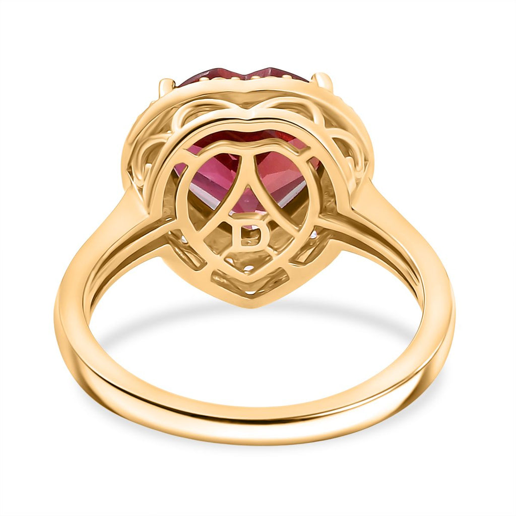 D'Joy Labor Padparadscha Saphir , rosa Saphir und Moissanit Ring und Anhänger mit 50cm Kette