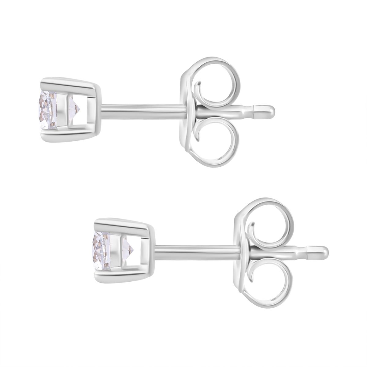 Luxuriant Diamond Duo: Labor Diamant Ring & Ohrringe in rhodiniertem Silber