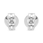 Luxuriant Diamond Duo: Labor Diamant Ring & Ohrringe in rhodiniertem Silber