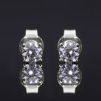 Luxuriant Diamond Duo: Labor Diamant Ring & Ohrringe in rhodiniertem Silber