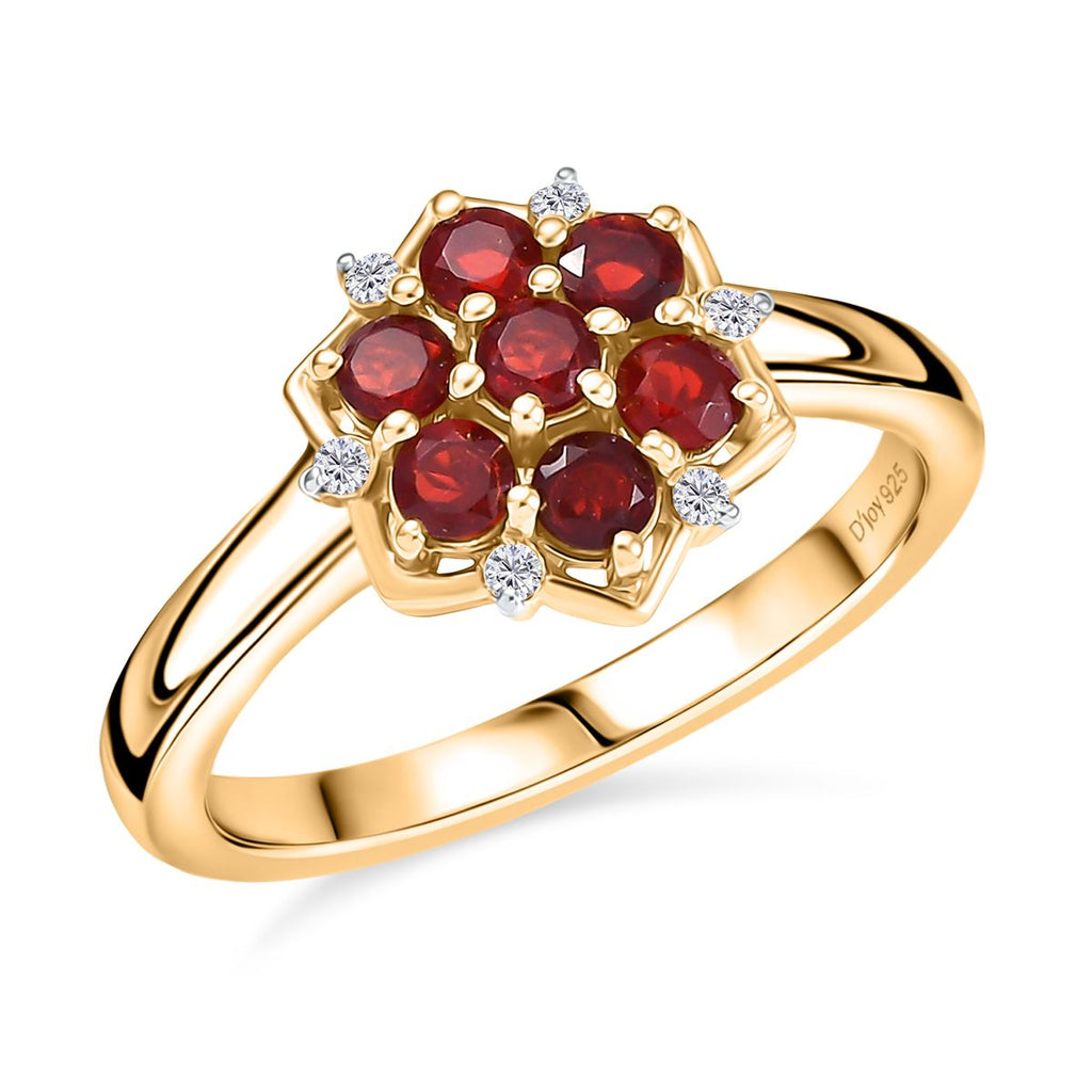 D'Joy AA mexikanischer Kirschfeuer-Opal und Moissanit Ring und Anhänger mit 50cm Kette