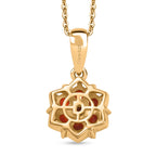 D'Joy AA mexikanischer Kirschfeuer-Opal und Moissanit Ring und Anhänger mit 50cm Kette
