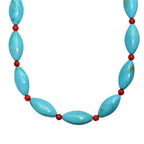 Gefärbtes blaues Magnesit und Koralle Schmuckset