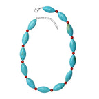 Gefärbtes blaues Magnesit und Koralle Schmuckset