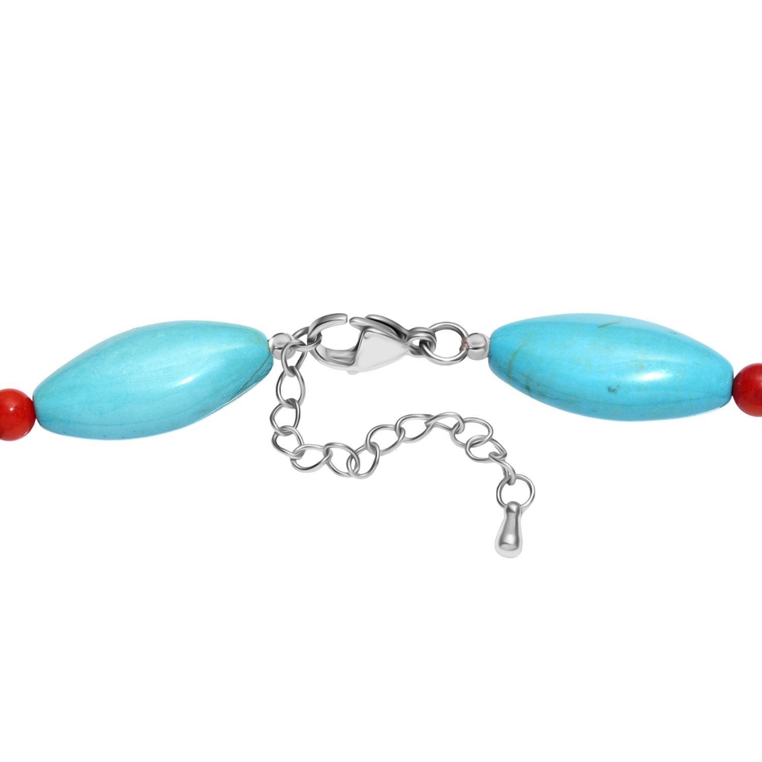 Gefärbtes blaues Magnesit und Koralle Schmuckset