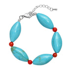 Gefärbtes blaues Magnesit und Koralle Schmuckset