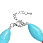 Gefärbtes blaues Magnesit und Koralle Schmuckset