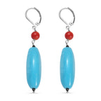 Gefärbtes blaues Magnesit und Koralle Schmuckset