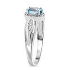 D’Joy blauer und weißer Zirkon Ring und Anhänger