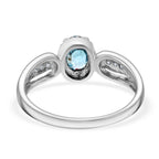 D’Joy blauer und weißer Zirkon Ring und Anhänger