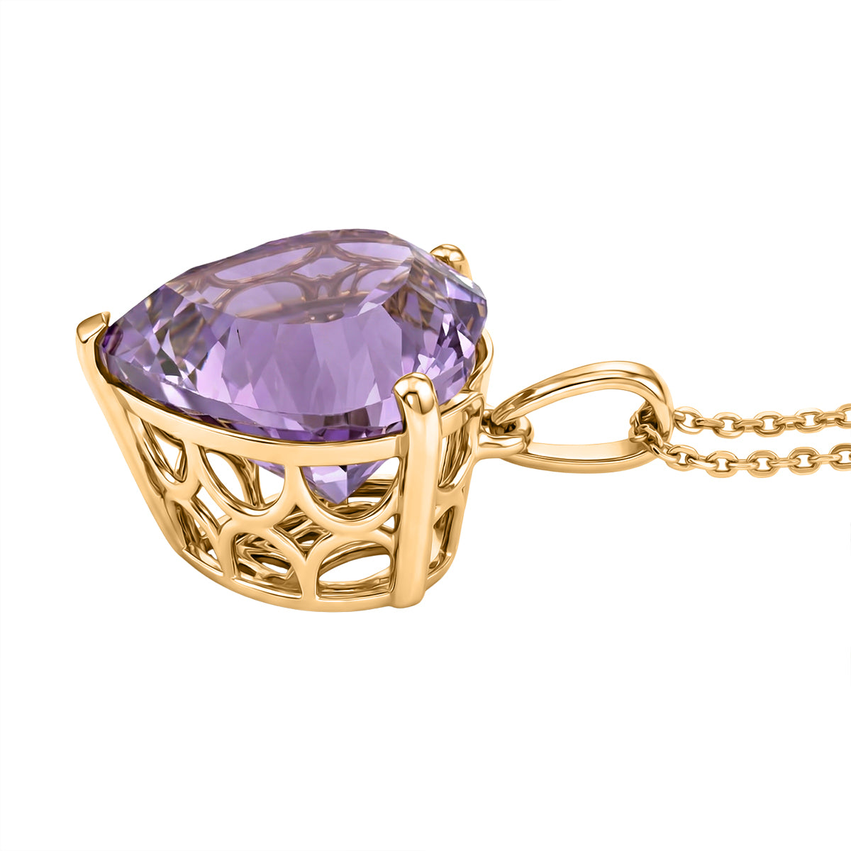 D'Joy AA Rose De France Amethyst Ring und Anhänger mit 50cm Kette