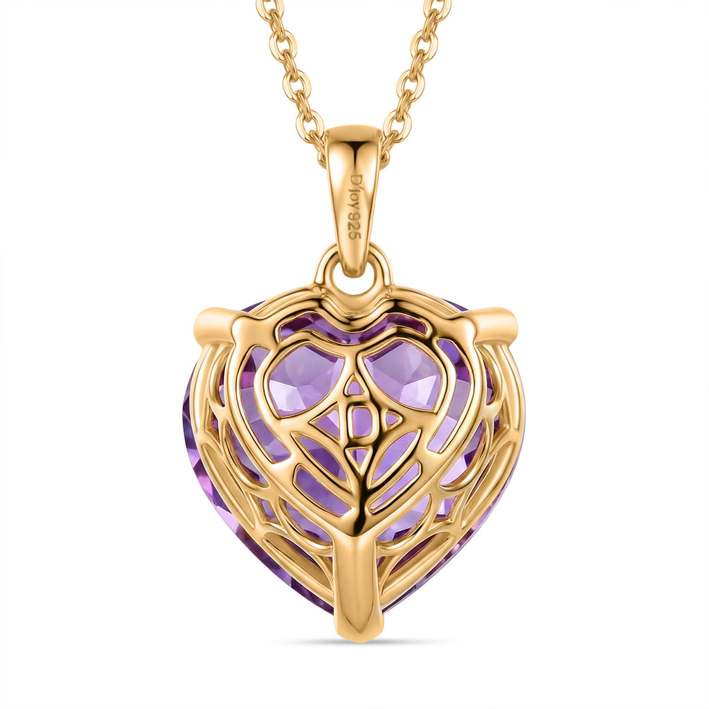 D'Joy AA Rose De France Amethyst Ring und Anhänger mit 50cm Kette