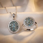 D'Joy Alexandrit und Diamant Ring und Anhänger mit 50 Kette