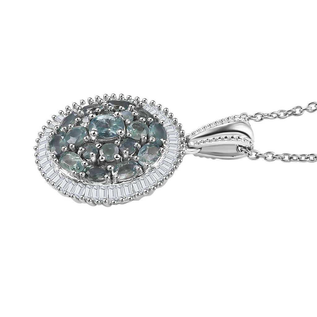 D'Joy Alexandrit und Diamant Ring und Anhänger mit 50 Kette