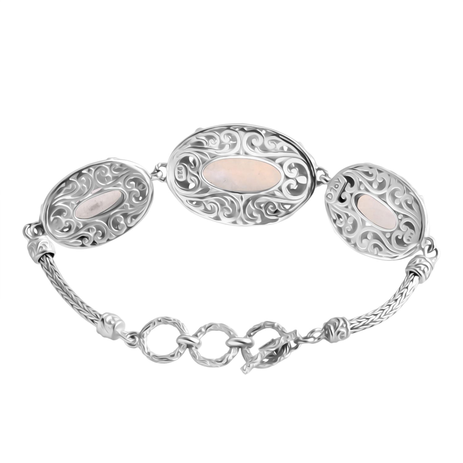 Royal Bali Kollektion-  Regenbogen Mondstein Schmuckset