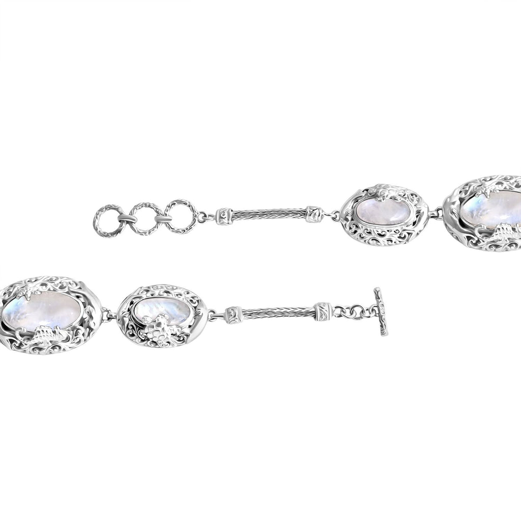 Royal Bali Kollektion-  Regenbogen Mondstein Schmuckset