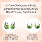 4er-Set Huggie-Ohrringe im Murano-Stil