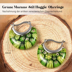 4er-Set Huggie-Ohrringe im Murano-Stil