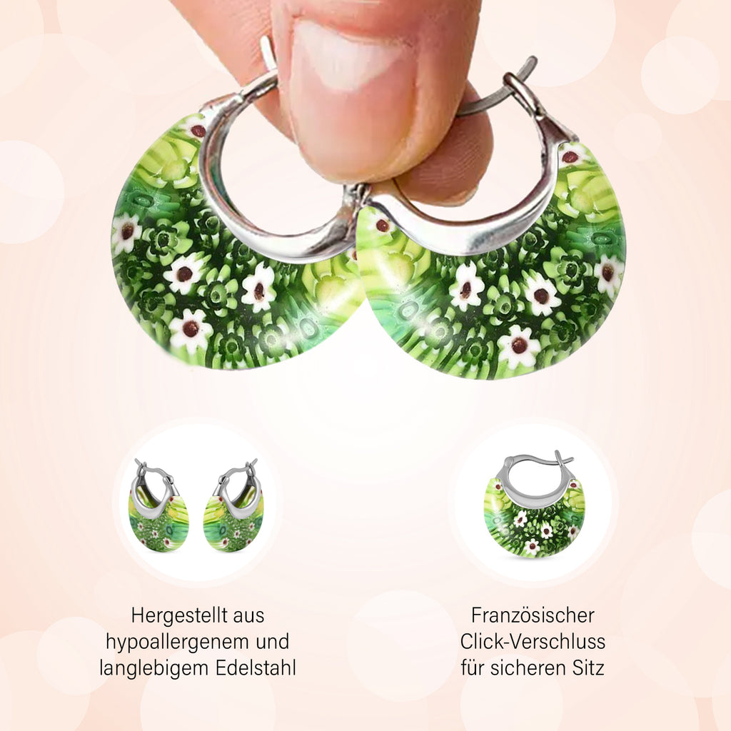 4er-Set Huggie-Ohrringe im Murano-Stil