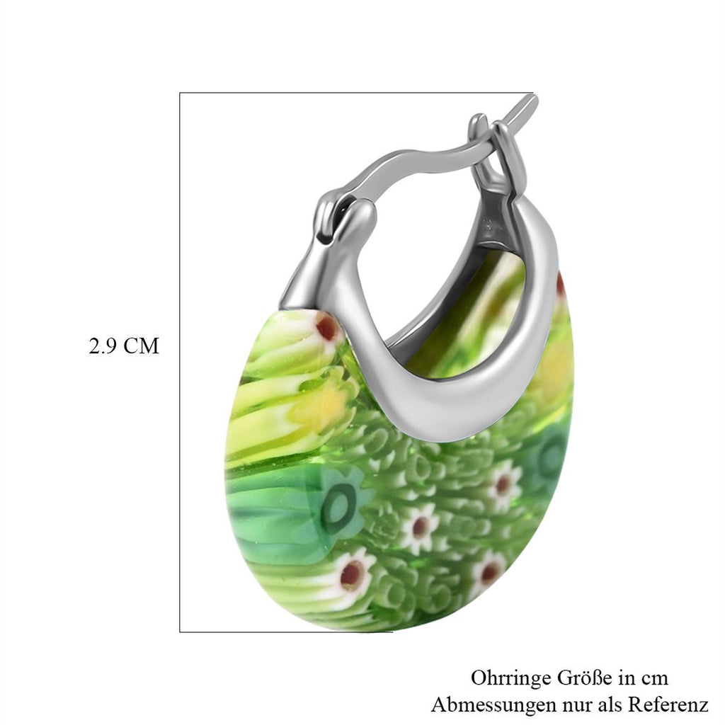 4er-Set Huggie-Ohrringe im Murano-Stil