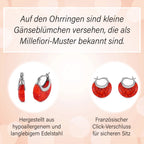 4er-Set Huggie-Ohrringe im Murano-Stil