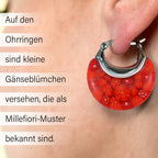 4er-Set Huggie-Ohrringe im Murano-Stil