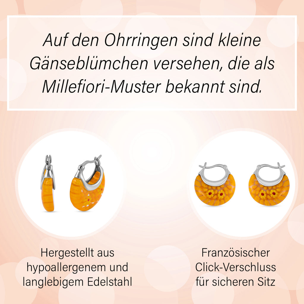 4er-Set Huggie-Ohrringe im Murano-Stil