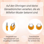 4er-Set Huggie-Ohrringe im Murano-Stil