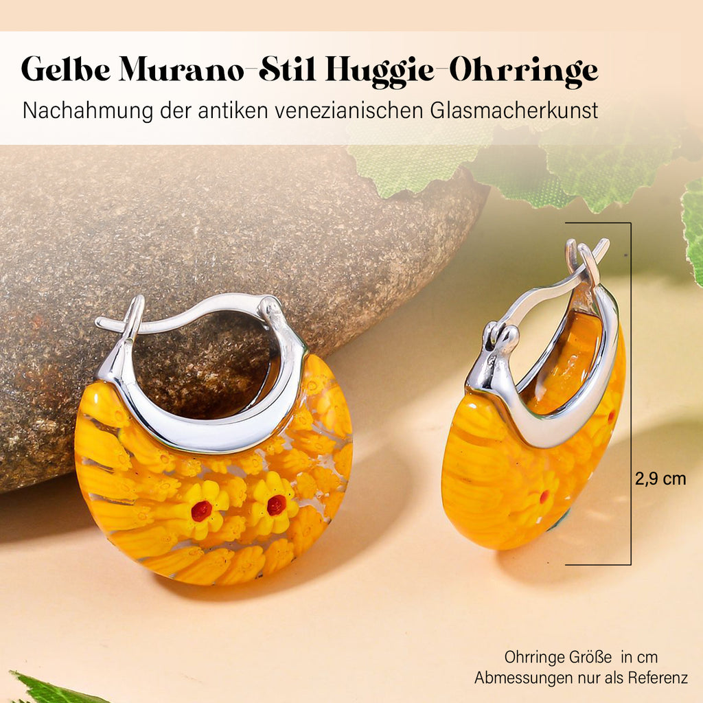 4er-Set Huggie-Ohrringe im Murano-Stil