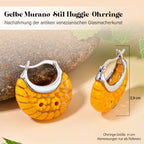 4er-Set Huggie-Ohrringe im Murano-Stil
