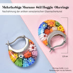 4er-Set Huggie-Ohrringe im Murano-Stil
