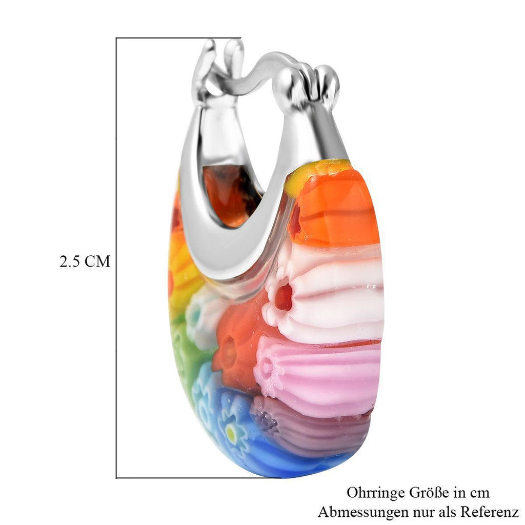 4er-Set Huggie-Ohrringe im Murano-Stil