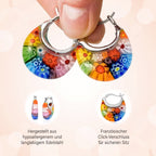 4er-Set Huggie-Ohrringe im Murano-Stil