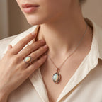 D’Joy AA äthiopisches Welo Opal und mehrfarbiges Diamant Schmuckset