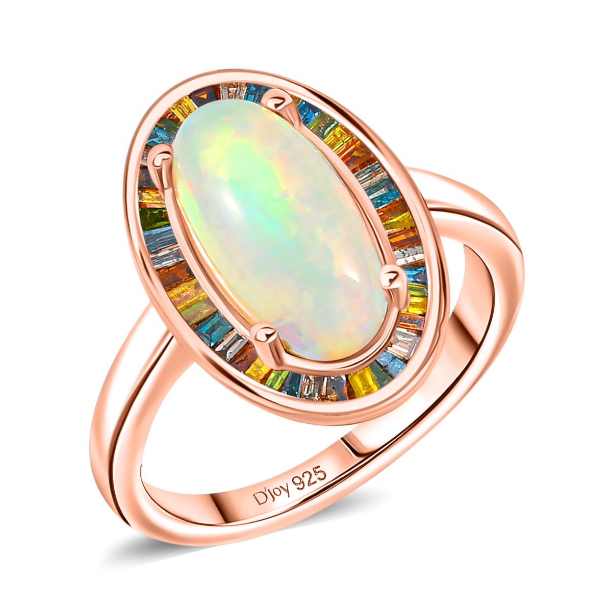 D’Joy AA äthiopisches Welo Opal und mehrfarbiges Diamant Schmuckset