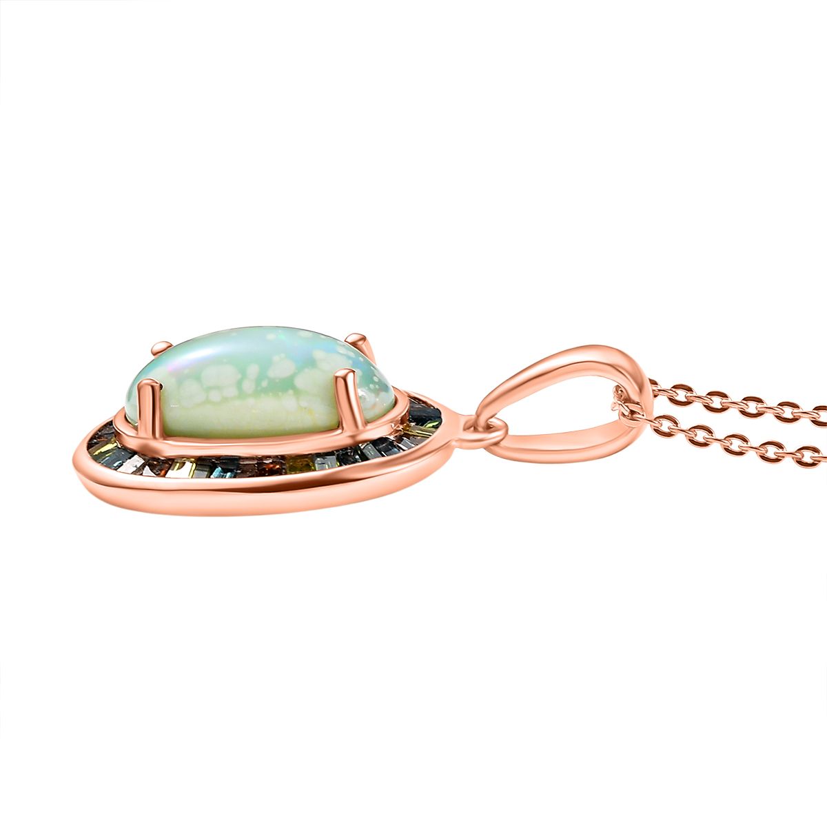 D’Joy AA äthiopisches Welo Opal und mehrfarbiges Diamant Schmuckset