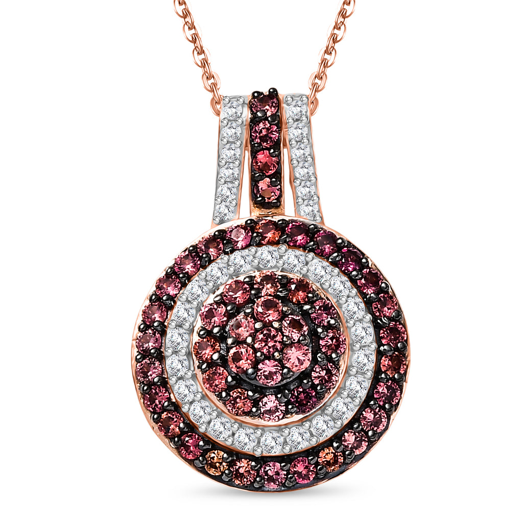 D'Joy AA Padparadscha Saphir und Zirkon Schmuckset
