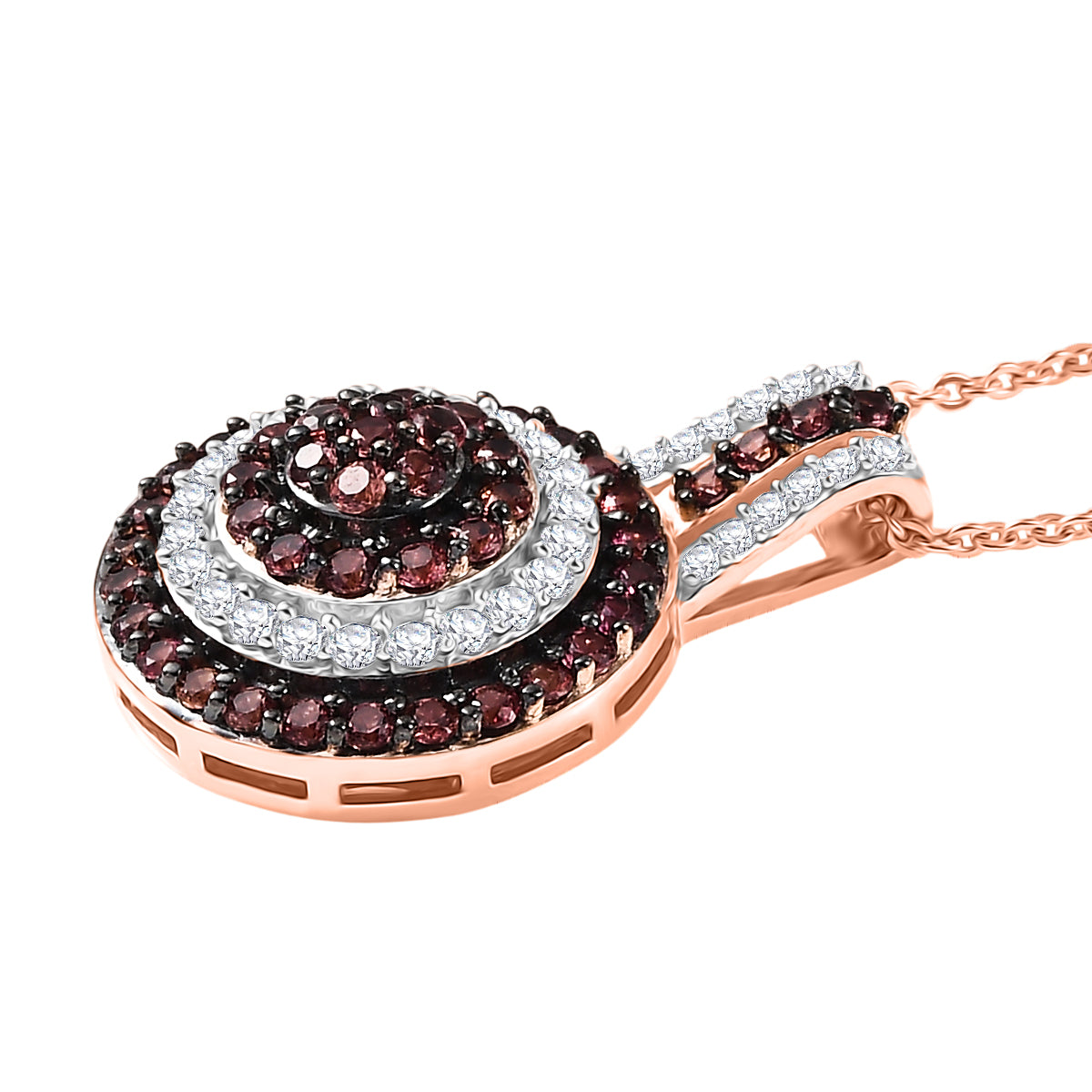 D'Joy AA Padparadscha Saphir und Zirkon Schmuckset